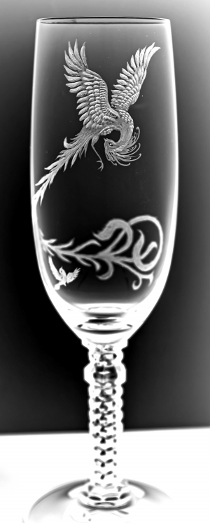 Yasin Jamali - Phoenix (Farshchian) (Glass:Crystal:Engraving)